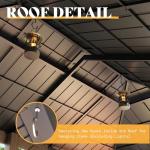 AMERLIFE 12x20 ft Hardtop Gazebo, Spruce Wood Gazebo with Iron Double Roof, Outdoor Pergola with Wood Frame for Garden, Porch, Patio, Charcoal Gray + Brown Gray