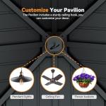 Modern Shade Tranquil Grove Wood Gazebo 10' x 10', Permanent Grill Gazebo with Galvanized Steel Hardtop Roof, Cedar Framed Wooden Pavilion for Garden, Backyard