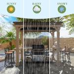 MUPATER 8' x 5' Wooden Grill Gazebo with Sloping Metal Roof, Hard Top Grill Gazebo with 2 Side Shelves, Suitable for Full-Size Grill, BBQ Canopy for Outdoor Patio, Lawn, Garden, Backyard