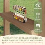 MUPATER 8' x 5' Wooden Grill Gazebo with Sloping Metal roof, Rainwater Drainage, Cedar Frame, Heavy Duty Canopy Suitable for Full-Size Grill, BBQ Canopy for Outdoor Patio, Lawn, Garden, Backyard