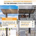 AECOJOY 8' x 5' Grill Gazebo Outdoor Pergola for Patio, Freestanding Lean to Hardtop Gazebo Carport Pergolas and Gazebos Clearance with Roof, Small Wall-Mounted Heavy Duty Awnings for Patio, Decks