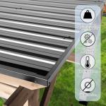 8x6 FT Outdoor Wood Grill Gazebo with Sloping Steel Roof, Hardtop Patio BBQ Wooden Gazebos with 2 Side Storage Bar,Cedar Frame Gazebo for Barbecue, Garden, Deck ，Backyard