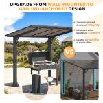 AECOJOY 8' x 5' Grill Gazebo Outdoor Pergola for Patio, Freestanding Lean to Hardtop Gazebo Carport Pergolas and Gazebos Clearance with Roof, Small Wall-Mounted Heavy Duty Awnings for Patio, Decks