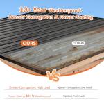 CHARMELEON Grill Gazebo 8 x 10 FT,Cedar Wood BBQ Gazebo with 2 Thick Wooden Side Serving Shelves,Permanent Patio Pavilion with Galvanized Steel Roof for Outdoor,Backyard,Garden,Deck-Gray