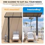 AECOJOY 8' x 5' Grill Gazebo Outdoor Pergola for Patio, Freestanding Lean to Hardtop Gazebo Carport Pergolas and Gazebos Clearance with Roof, Small Wall-Mounted Heavy Duty Awnings for Patio, Decks