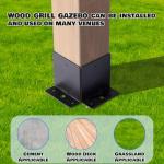 8x6 FT Outdoor Wood Grill Gazebo with Sloping Steel Roof, Hardtop Patio BBQ Wooden Gazebos with 2 Side Storage Bar,Cedar Frame Gazebo for Barbecue, Garden, Deck ，Backyard