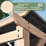 8x10 FT Outdoor Wood Grill Gazebo with Sloping Steel Roof, Hardtop Patio BBQ Wooden Gazebos with 2 Side Storage Bar,Cedar Frame Gazebo for Barbecue, Garden, Deck ，Backyard