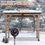 CHARMELEON Grill Gazebo 8 x 10 FT,Cedar Wood BBQ Gazebo with 2 Thick Wooden Side Serving Shelves,Permanent Patio Pavilion with Galvanized Steel Roof for Outdoor,Backyard,Garden,Deck-Gray