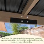 Yardenaler 6 x 13 FT Wooden Grill Gazebo with Sloping Metal Roof, BBQ Canopy with Stakes for Outdoor Patio, Garden, Lawn, Light Mocha Brown