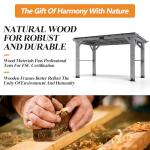 GARTOO 12.5'x6.5' Outdoor Grill Gazebo - Hardtop Cedar Wood Gazebo with 2 Side Shelves and Galvanized Steel Roof, Patio Wooden BBQ Pergola for Garden, Porch and Backyard