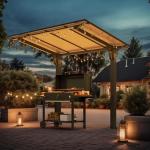 AECOJOY 8' x 5' Grill Gazebo Outdoor Pergola for Patio, Freestanding Lean to Hardtop Gazebo Carport Pergolas and Gazebos Clearance with Roof, Small Wall-Mounted Heavy Duty Awnings for Patio, Decks