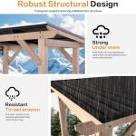 8x10 FT Outdoor Wood Grill Gazebo with Sloping Steel Roof, Hardtop Patio BBQ Wooden Gazebos with 2 Side Storage Bar,Cedar Frame Gazebo for Barbecue, Garden, Deck ，Backyard