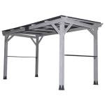 GARTOO 12.5'x6.5' Outdoor Grill Gazebo - Hardtop Cedar Wood Gazebo with 2 Side Shelves and Galvanized Steel Roof, Patio Wooden BBQ Pergola for Garden, Porch and Backyard