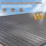 Raysfung 6.5x12.5 FT Wood Grill Gazebo, BBQ Wooden Gazebo with Hardtop Galvanized Steel Roof, Outdoor Cedar Wood Gazebos with 2 Side Shelves for Barbecue, Garden, Deck