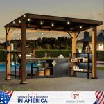 Modern Shade Woodberry Grill Gazebo 6' X 12', Cedar Wood Gazebo with Dual bar Tops & Shelves, Patio Pavilion with Galvanized Steel Roof, USB and USB-C Charging Ports, BBQ Gazebo for Patio Backyard