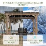 VEIKOU 8’x5’ Grill Gazebo, Patio Gazebo with Hardtop Metal Roof, Rainwater Drainage, Wood Frame, BBQ Gazebo for Barbecue, Backyard, Garden, Light Mocha Brown