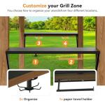 Modern Shade Grill Gazebo 6' X 8', Cedar Wood Gazebo with Shelves and Paper Towel Holder, Patio Pavilion with Galvanized Steel Roof, USB and USB-C Charging Ports, BBQ Gazebo for Patio Backyard