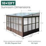 Domi 10x12FT Wall-Mounted Sunroom with Sliding Doors