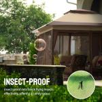 CROWN SHADES 13x13 Pop Up Gazebo, Canopy Tent, Gazebos on Clearance - Outdoor Gazebo for Backyard & Patio Furniture - Carpa Pop Up Tent with Wheeled STO-N-Go Cover Bag (Beige & Coffee)