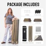 CROWN SHADES 13x13 Pop Up Gazebo with Mosquito Nettings, Patented Center Lock 6-Sided Portable Gazebo, 300D Silver-Coated Fabric UV Resistant, Pop Up Canopy Tent for Patio, Party, Beige&Coffee