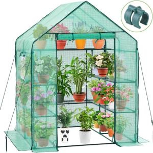 Walk-In Greenhouse with Screen Windows, Ohuhu Upgraded 4 Tiers 11 Shelves
