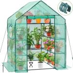 Walk-In Greenhouse with Screen Windows, Ohuhu Upgraded 4 Tiers 11 Shelves
