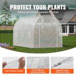VEVOR Walk-in Tunnel Greenhouse, 9.6x6.4x6.2 ft Hoop House Greenhouse Tunnel, Plant Hot House with Galvanized Steel Frame, White PE Cover, Roll-up Zipper Door and 6 Windows for Outdoor