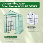 IDZO Walk in Greenhouse with Durable PE Cover & Sturdy Steel Frame