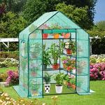 Walk-In Greenhouse with Screen Windows, Ohuhu Upgraded 4 Tiers 11 Shelves