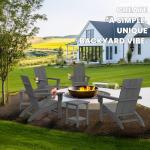 POLYDUN Modern Adirondack Chair, HDPE Plastic Patio Chairs for All Weather, Fire Pit Chair, Outdoor Lawn Chairs for Deck, Porch, Backyard, Garden, Slate Gray