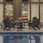 Mdeam 3-Level Adjustable Adirondack Chair Set of 4, Wooden Textured, HDPE All-Weather Folding Fire Pit Chair with Cup Holder, Outdoor Chair for Poolside Deck Patio Garden Backyard Campfire - Black