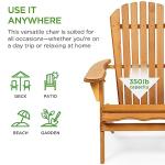 Best Choice Products Folding Adirondack Chair Outdoor Wooden Accent Furniture Fire Pit Lounge Chairs for Yard, Garden, Patio w/ 350lb Weight Capacity - Natural