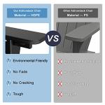 Mdeam 3-Level Adjustable Adirondack Chair Set of 4, Wooden Textured, HDPE All-Weather Folding Fire Pit Chair with Cup Holder, Outdoor Chair for Poolside Deck Patio Garden Backyard Campfire - Black