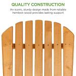 Best Choice Products Folding Adirondack Chair Outdoor Wooden Accent Furniture Fire Pit Lounge Chairs for Yard, Garden, Patio w/ 350lb Weight Capacity - Natural