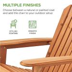 Best Choice Products Folding Adirondack Chair Outdoor Wooden Accent Furniture Fire Pit Lounge Chairs for Yard, Garden, Patio w/ 350lb Weight Capacity - Natural