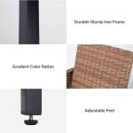 LAUSAINT HOME 5 Pieces All-Weather Outdoor Patio Dining Set, Wicker Rattan Furniture with 4 Chairs & Square Table with Umbrella Hole for Garden, Backyard, Lawn, Beige