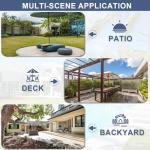 ALAULM 5 Piece Patio Dining Set All-Weather Wicker Outdoor Furniture Set w/Tempered Glass Tabletop, Removable Cushions and Umbrella Hole for Patio, Backyard, Garden, Poolside（Grey）