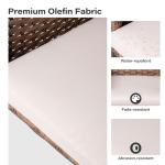 LAUSAINT HOME 5 Pieces All-Weather Outdoor Patio Dining Set, Wicker Rattan Furniture with 4 Chairs & Square Table with Umbrella Hole for Garden, Backyard, Lawn, Beige