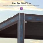 PURPLE LEAF 10' x 12' Louvered Pergola Outdoor Adjustable Louvre Shade Modern Patio Aluminum Pergola with Retractable Roof, Bronze