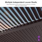PURPLE LEAF 10' x 12' Louvered Pergola Outdoor Adjustable Louvre Shade Modern Patio Aluminum Pergola with Retractable Roof, Bronze