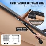 VEVOR 10'x10' Outdoor Retractable Pergola with Canopy, Aluminum Pergola with Retractable Canopy, Modern Style, Sun Shade (Beige)