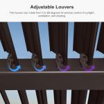 PURPLE LEAF 10' x 12' Louvered Pergola Outdoor Adjustable Louvre Shade Modern Patio Aluminum Pergola with Retractable Roof, Bronze