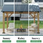 AMERLIFE 10x12 ft Spruce Wood Hardtop Gazebo