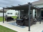 PURPLE LEAF 12' X 16' Outdoor Pergola with Retractable Canopy Aluminum Shelter