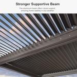 PURPLE LEAF Louvered Pergola 12' × 16' Outdoor Hardtop Gazebo Sun Shade with Adjustable Canopy Aluminum Retractable Roof - Bronze