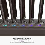 PURPLE LEAF Louvered Pergola 12' × 16' Outdoor Hardtop Gazebo Sun Shade with Adjustable Canopy Aluminum Retractable Roof - Bronze