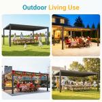 FansaFurn Louvered Pergola 12' x 16' with Adjustable Louvers Roof and Gutter System