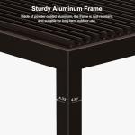 PURPLE LEAF Louvered Pergola 12' × 16' Outdoor Hardtop Gazebo Sun Shade with Adjustable Canopy Aluminum Retractable Roof - Bronze