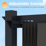 MUPATER 12' X 16' Outdoor Pergola, Aluminum Pergola Patio with Weather-Resistant Canopy for Backyard Deck Garden, Grey