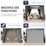 TIMWNER 10'x10' Metal Pergola, Outdoor Patio Pergola with Hardtop Roof,Aluminum Pergolas with Curtains,Waterproof Gazebo for Garden,Patio,Gray